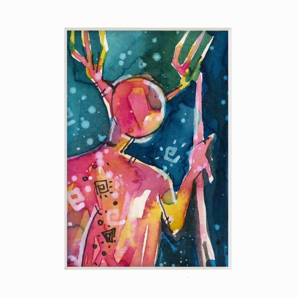 Bundle 12 Original Abstract Artworks, Variety of Subjects, Mixed Media Paintings - Picture 14 of 16